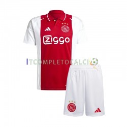 Maglia AFC Ajax Divisa Home 2024-2025 Manica Corta ,Bambino