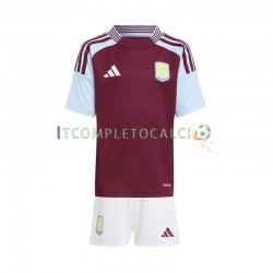 Maglia Aston Villa Divisa Home 2024-2025 Manica Corta ,Bambino