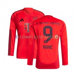 Maglia FC Bayern München Kane 9 Divisa Home 2024-2025 Rosso Manica Lunga ,Uomo