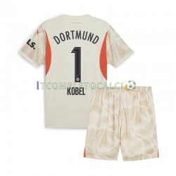 Maglia Borussia Dortmund Gregor Kobel 1 Portiere Divisa Home 2024-2025 Manica Corta ,Bambino