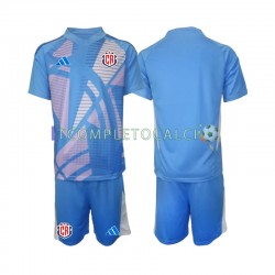 Maglia Costa Rica Portiere Divisa Home 2024 Blu Manica Corta ,Bambino