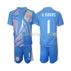 Maglia Costa Rica Keylor Navas 1 Portiere Divisa Home 2024 Blu Manica Corta ,Bambino
