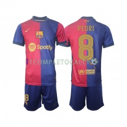 Maglia FC Barcelona UCL Font PEDRI 8 Divisa Home 2024-2025 Manica Corta ,Bambino