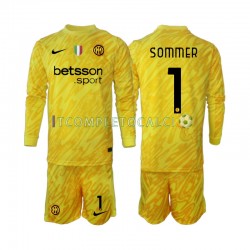 Maglia Inter Milan Yann Sommer 1 Portiere Divisa Away 2024-2025 Manica Lunga ,Bambino