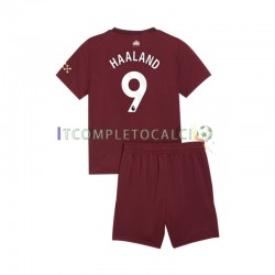 Maglia Manchester City Erling Haaland 9 Terza Divisa 2024-2025 Manica Corta ,Bambino