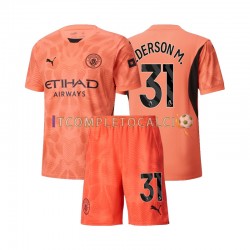 Maglia Manchester City Ederson Moraes 31 Portiere Divisa Away 2024-2025 Manica Corta ,Bambino