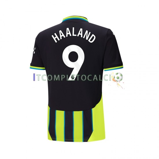 Maglia Manchester City Haaland 9 Divisa Away 2024-2025 Manica Corta ,Uomo