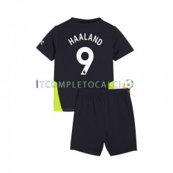 Maglia Manchester City Haaland 9 Divisa Away 2024-2025 Manica Corta ,Bambino