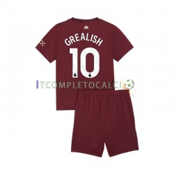 Maglia Manchester City Jack Grealish 10 Terza Divisa 2024-2025 Manica Corta ,Bambino