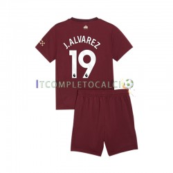 Maglia Manchester City Julian Alvarez 19 Terza Divisa 2024-2025 Manica Corta ,Bambino