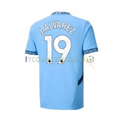 Maglia Manchester City Julian Alvarez 19 Divisa Home 2024-2025 Manica Corta ,Uomo