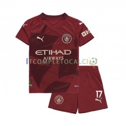 Maglia Manchester City Kevin De Bruyne Terza Divisa 2024-2025 Manica Corta ,Bambino