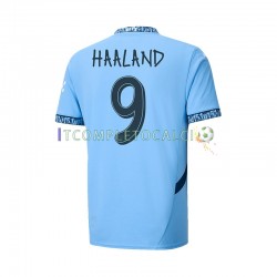 Maglia Manchester City UCL Font Haaland 9 Divisa Home 2024-2025 Manica Corta ,Uomo