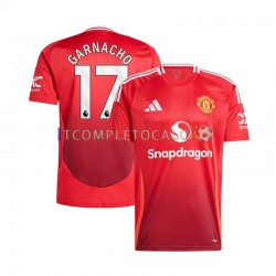 Maglia Manchester United Alejandro Garnacho 17 Divisa Home 2024-2025 Rosso Manica Corta ,Uomo
