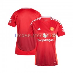 Maglia Manchester United Divisa Home 2024-2025 Rosso Manica Corta ,Donna