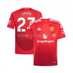 Maglia Manchester United Luke Shaw 23 Divisa Home 2024-2025 Rosso Manica Corta ,Uomo