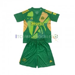 Maglia Newcastle United Portiere Divisa Home 2024-2025 Verde Manica Corta ,Bambino
