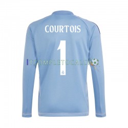 Maglia Real Madrid Thibaut Courtois 1 Portiere Divisa Home 2024-2025 Blu Manica Lunga ,Uomo