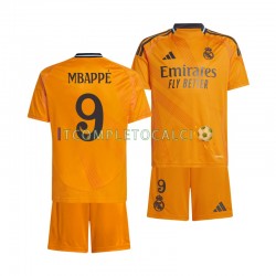 Maglia Real Madrid Mbappé 9 Divisa Away 2024-2025 Manica Corta ,Bambino