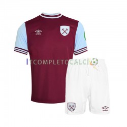 Maglia West Ham United Divisa Home 2024-2025 Manica Corta ,Bambino