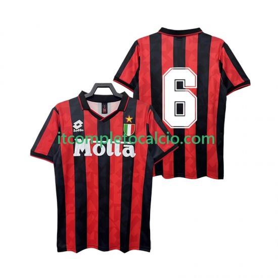 Maglia AC Milan 6 1993 Retro Divisa Home 1994 Manica Corta ,Uomo