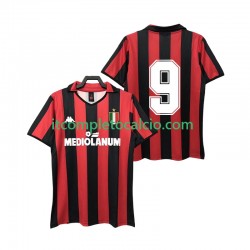 Maglia AC Milan 9 1988 1989 Retro Divisa Home Manica Corta ,Uomo