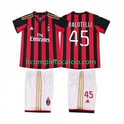 Maglia AC Milan BALOTELL 45 2013 2014 Retro Divisa Home Manica Corta ,Bambino