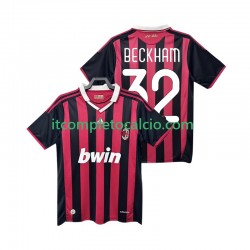 Maglia AC Milan BECKHAM 32 2009 Retro Divisa Home 2010 Manica Corta ,Uomo