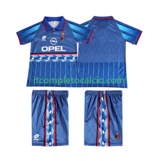 Maglia AC Milan 1995 1996 Retro Divisa Away Manica Corta ,Bambino