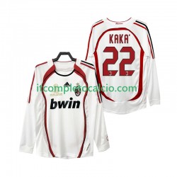 Maglia AC Milan KAKA 22 2007 Retro Divisa Away 2006 Manica Lunga ,Uomo
