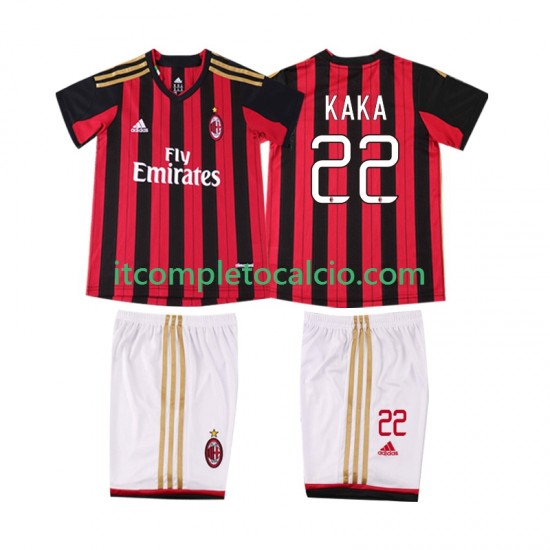 Maglia AC Milan KAKA 22 2013 2014 Retro Divisa Home Manica Corta ,Bambino