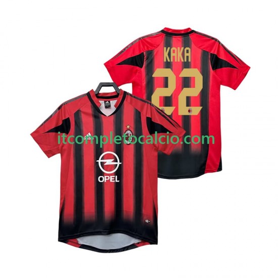 Maglia AC Milan KAKA 22 2005 Retro Divisa Home 2004 Manica Corta ,Uomo
