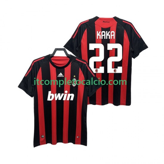 Maglia AC Milan KAKA 22 2009 Retro Divisa Home 2008 Manica Corta ,Uomo