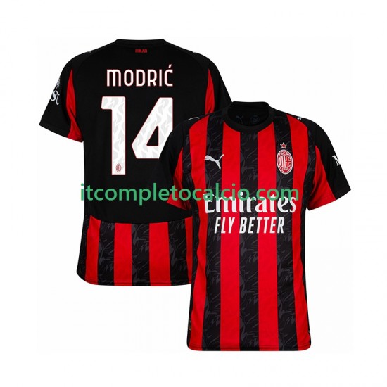 Maglia AC Milan Modrić Luca 14 Divisa Home 2025-2026 Manica Corta ,Uomo