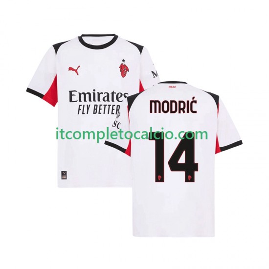 Maglia AC Milan Modrić Luka 14 Divisa Away 2025-2026 Manica Corta ,Uomo