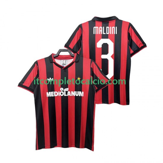 Maglia AC Milan MALDINI 3 1990 1991 Retro Divisa Home Manica Corta ,Uomo