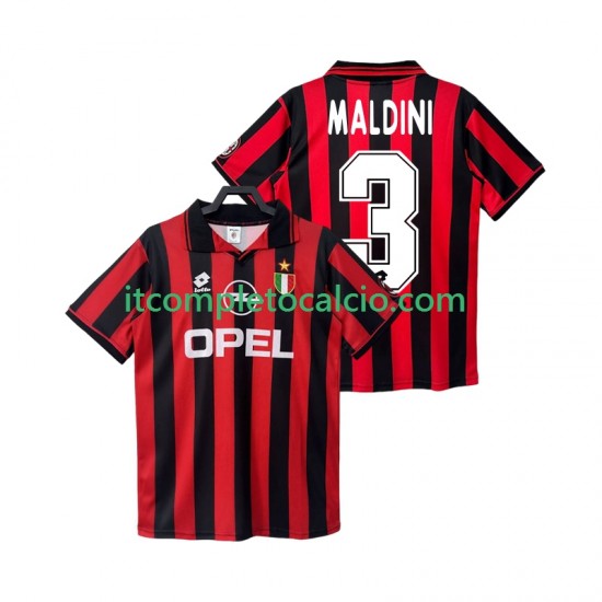 Maglia AC Milan MALDINI 3 1996 1997 Retro Divisa Home Manica Corta ,Uomo