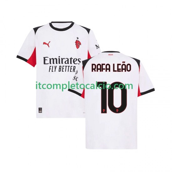 Maglia AC Milan Rafael Leao 10 Divisa Away 2025-2026 Manica Corta ,Uomo