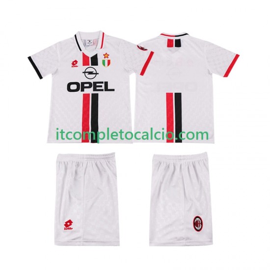 Maglia AC Milan 1996 1997 Retro Divisa Away Manica Corta ,Bambino