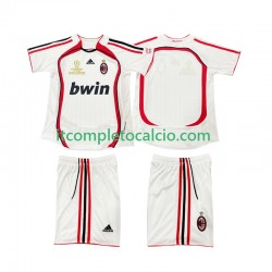 Maglia AC Milan 2007 Retro Divisa Away 2006 Manica Corta ,Bambino