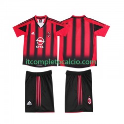 Maglia AC Milan 2005 Retro Divisa Home 2004 Manica Corta ,Bambino
