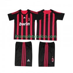 Maglia AC Milan 2009 Retro Divisa Home 2008 Manica Corta ,Bambino
