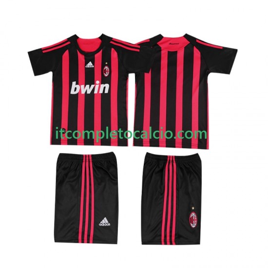 Maglia AC Milan 2009 Retro Divisa Home 2008 Manica Corta ,Bambino