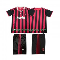 Maglia AC Milan 2009 Retro Divisa Home 2010 Manica Corta ,Bambino