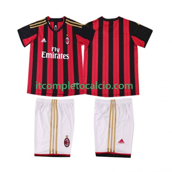 Maglia AC Milan 2013 2014 Retro Divisa Home Manica Corta ,Bambino