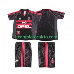 Maglia AC Milan Retro Terza Divisa 1998 1999 Manica Corta ,Bambino