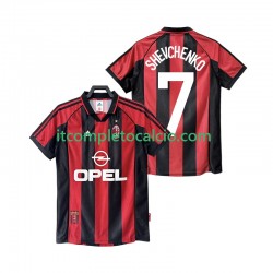 Maglia AC Milan SHEVCHENKO 7 Retro Divisa Home 1998 1999 Manica Corta ,Uomo