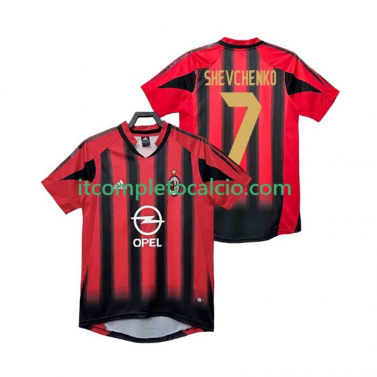 Maglia AC Milan SHEVCHENKO 7 2005 Retro Divisa Home 2004 Manica Corta ,Uomo