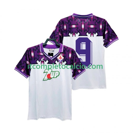 Maglia ACF Fiorentina 9 1992 1993 Retro Divisa Away Manica Corta ,Uomo