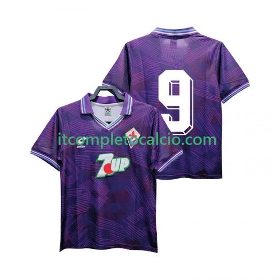 Maglia ACF Fiorentina 9 1992 1993 Retro Divisa Home Manica Corta ,Uomo
